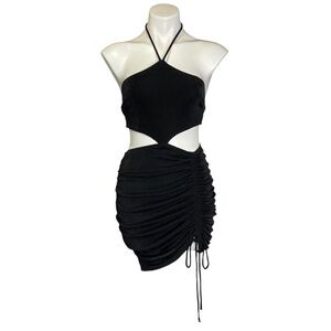 PRINCESS POLLY Tayla Mini Dress Open Back Sides Black Size 6